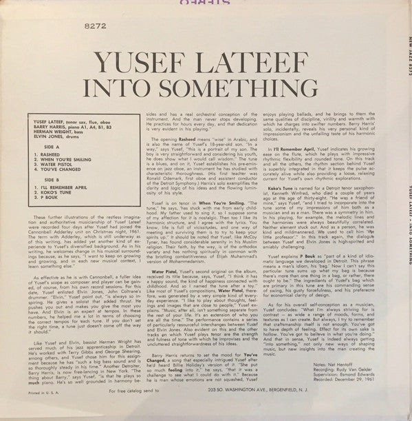 Yusef Lateef : Into Something (LP, Album, Mono)
