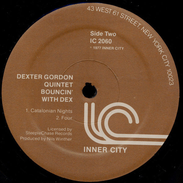 Dexter Gordon Quartet : Bouncin' With Dex (LP, Album, Bro)