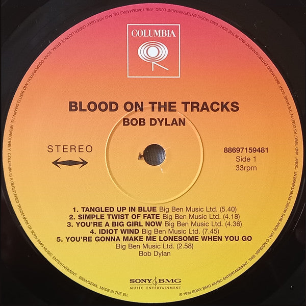 Bob Dylan : Blood On The Tracks (LP, Album, RE, 180)