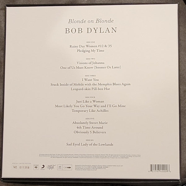 Bob Dylan : Blonde On Blonde (3x12", Album, RE, RM, RP, 180 + Box, Ltd, Num)