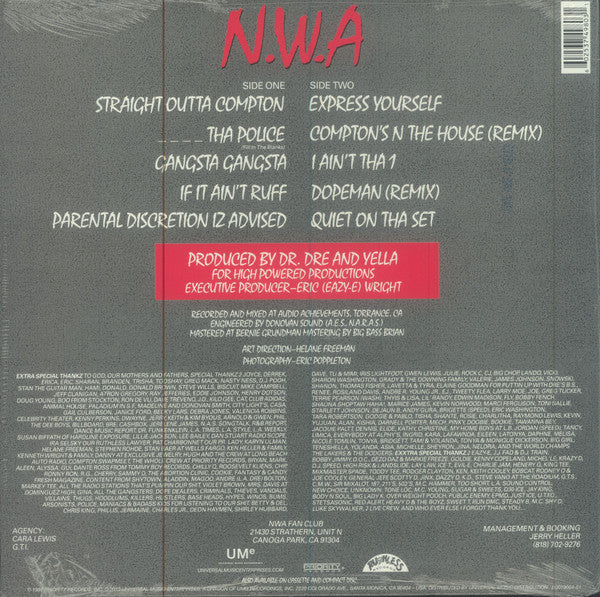 N.W.A. : Straight Outta Compton (LP, RE)