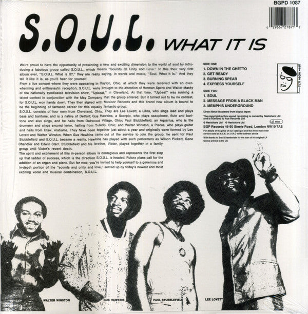 S.O.U.L. : What Is It (LP, Album, RE)