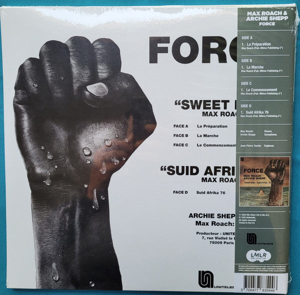 Max Roach, Archie Shepp : Force - Sweet Mao - Suid Afrika 76 (2xLP, RSD, RE, Bro)