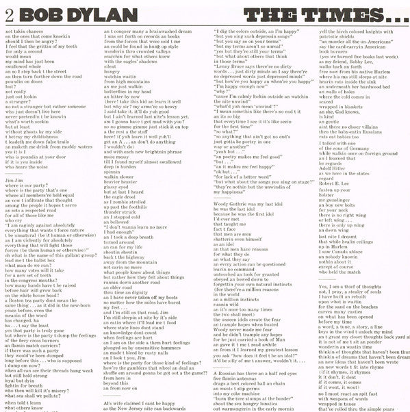 Bob Dylan : The Times They Are A-Changin' (LP, Album, Mono)