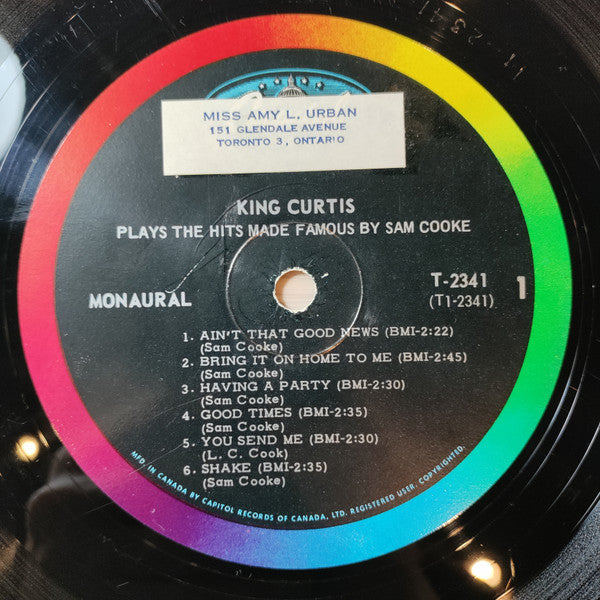 King Curtis : Plays The Hits Made Famous By Sam Cooke (LP, Album, Mono)