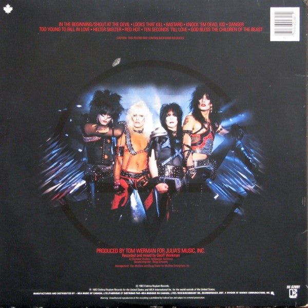 Mötley Crüe : Shout At The Devil (LP, Album, Red)