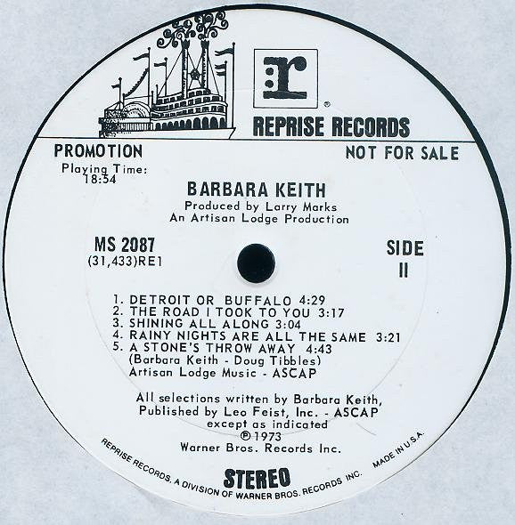Barbara Keith : Barbara Keith (LP, Album, Promo)