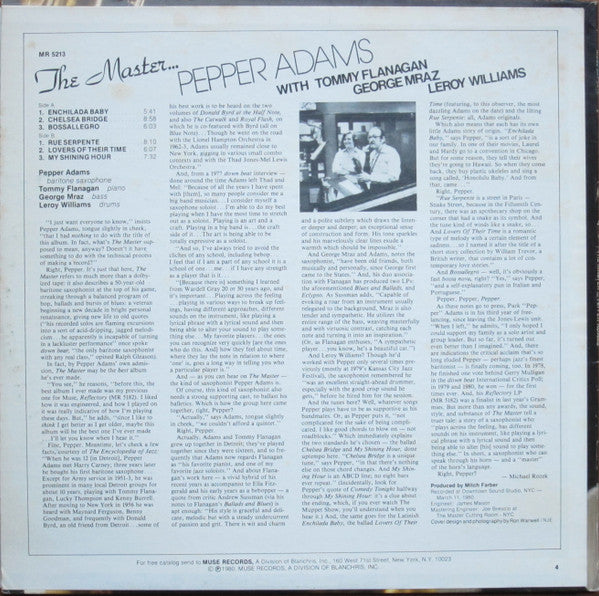 Pepper Adams : The Master... (LP)