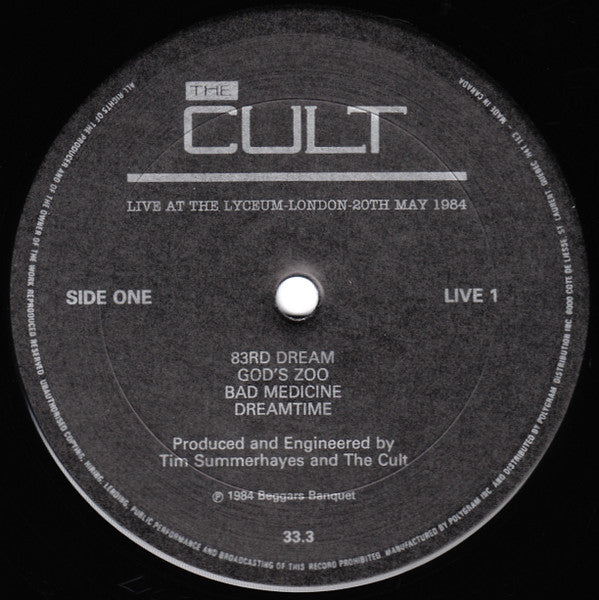 The Cult : Live At The Lyceum - London - 20th May 1984 (LP, Album)
