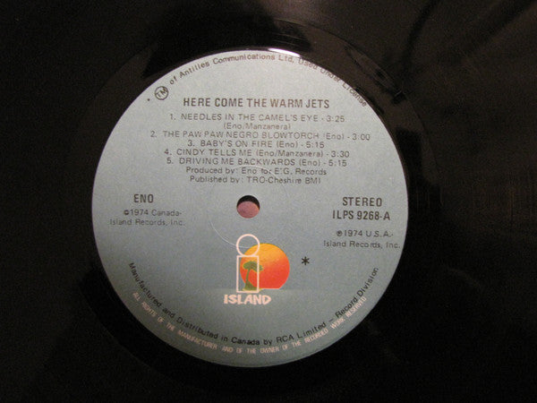 Eno* : Here Come The Warm Jets (LP, Album, RE)