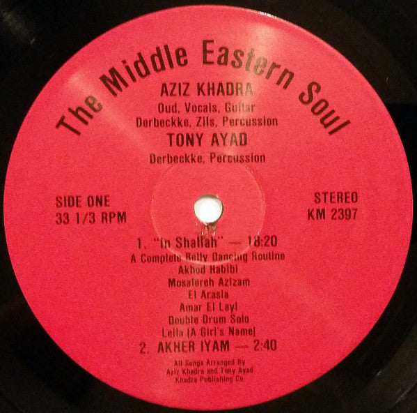 Aziz Khadra, Tony Ayad : The Middle Eastern Soul In Apadana (LP, Album)