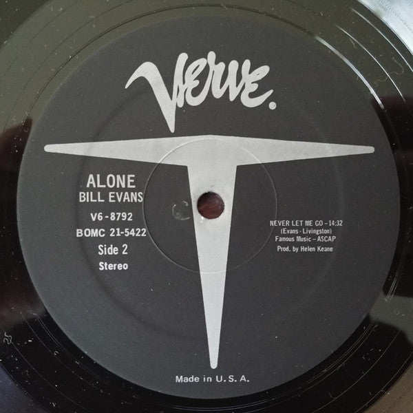 Bill Evans : Alone (LP, Album, Club, RE)
