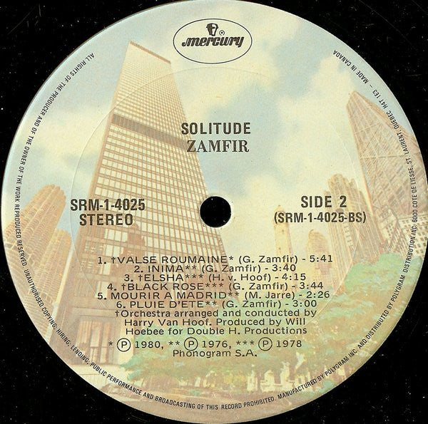 Gheorghe Zamfir : Solitude (LP, Comp)