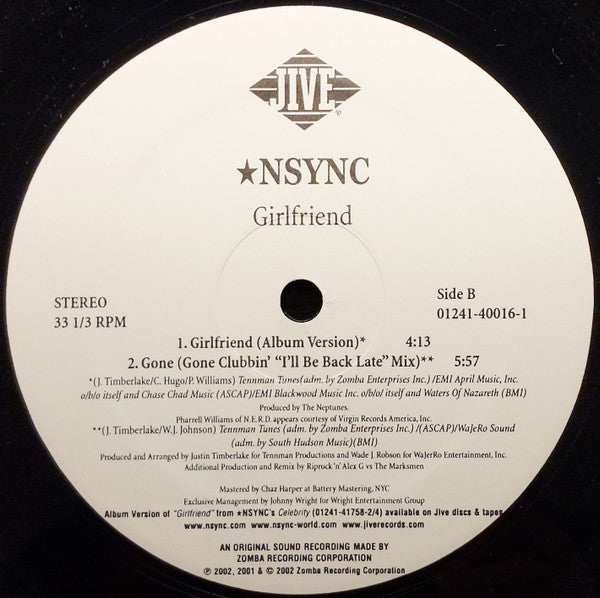*NSYNC Feat. Nelly : Girlfriend (The Neptunes Remix) (12")