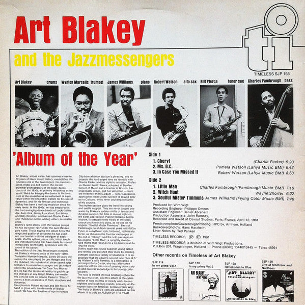 Art Blakey And The Jazzmessengers* : Album Of The Year (LP, Album)