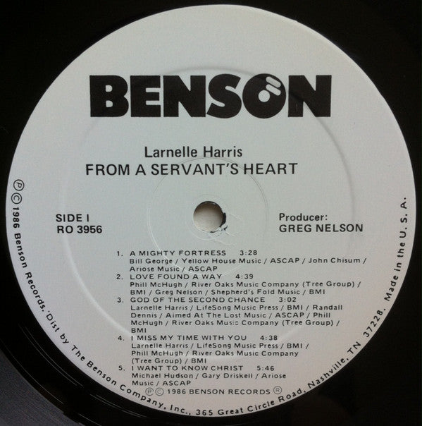 Larnelle Harris : From A Servant's Heart (LP, Album)