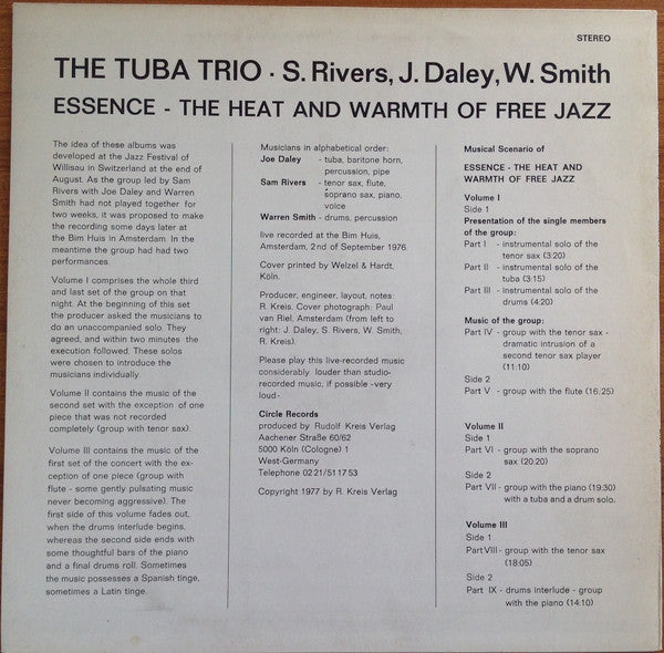 The Tuba Trio : Essence - The Heat And Warmth Of Free Jazz Vol. I (LP)