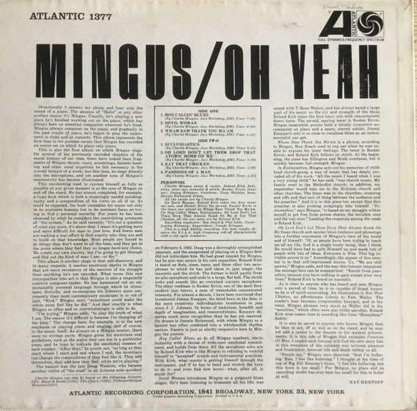 Charles Mingus : Oh Yeah (LP, Album, Mono)
