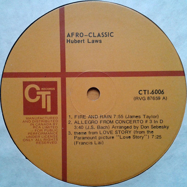 Hubert Laws : Afro-Classic (LP, Album, RE, Gat)