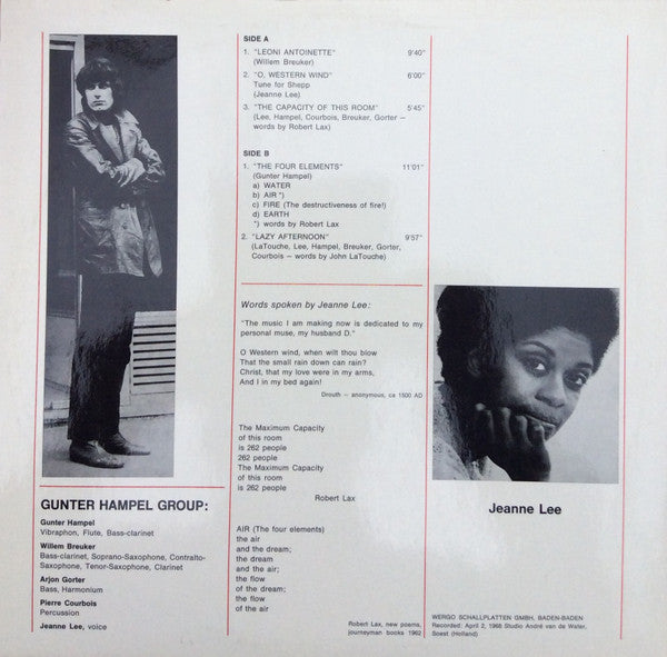 Gunter Hampel Group + Jeanne Lee : Gunter Hampel Group + Jeanne Lee (LP, Album, RE)