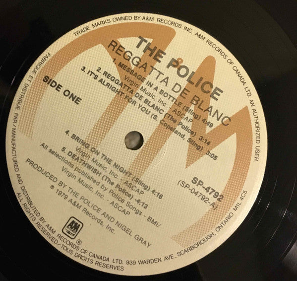 The Police : Reggatta De Blanc (LP, Album, Par)