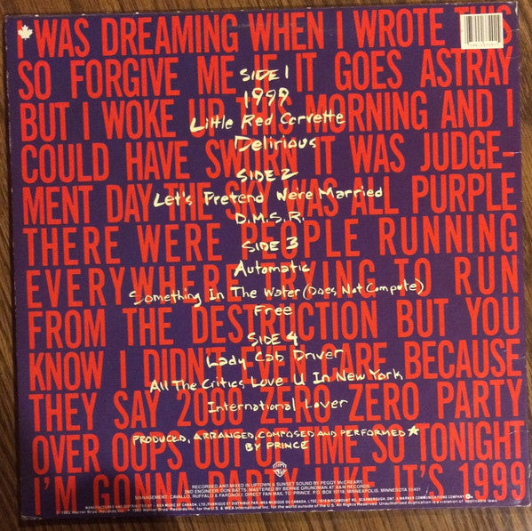Prince : 1999 (2xLP, Album)