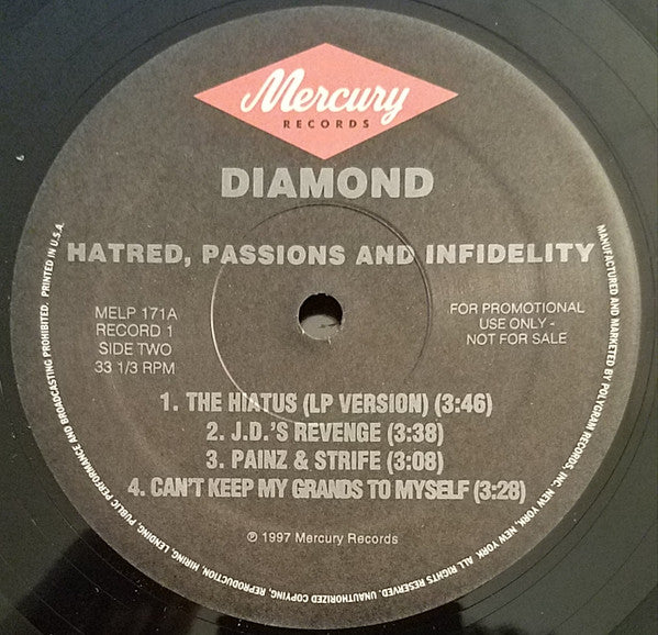 Diamond D : Hatred, Passions And Infidelity (2xLP, Album, Promo, Cle)