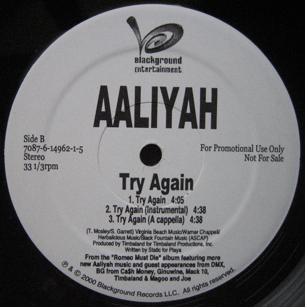 Aaliyah : Try Again (12", Promo)