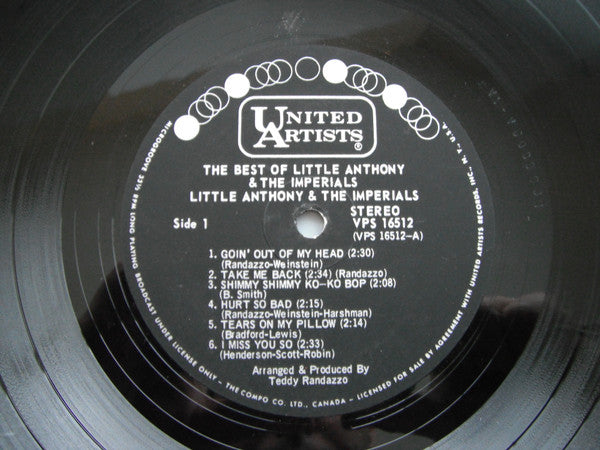 Little Anthony & The Imperials : The Best Of Little Anthony & The Imperials (LP, Comp)