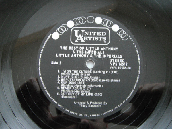 Little Anthony & The Imperials : The Best Of Little Anthony & The Imperials (LP, Comp)