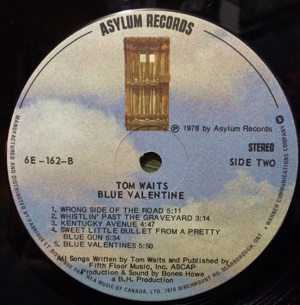 Tom Waits : Blue Valentine (LP, Album, RCA)