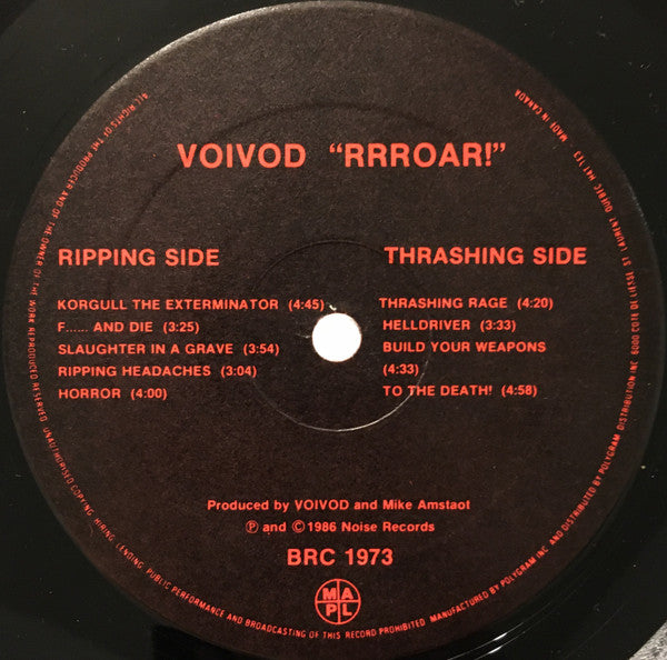 Voïvod : Rrröööaaarrr (LP, Album)