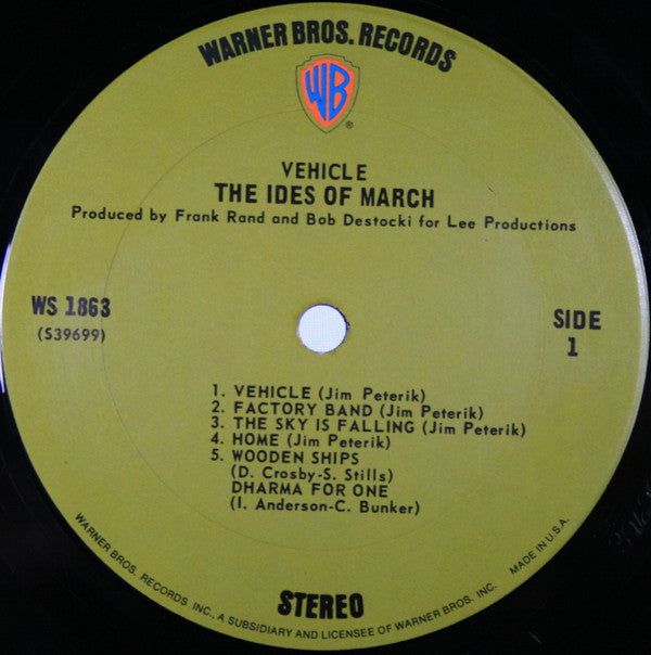 The Ides Of March : Vehicle (LP, Album, Ter)