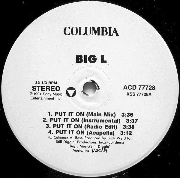 Big L : Put It On (12", Promo)