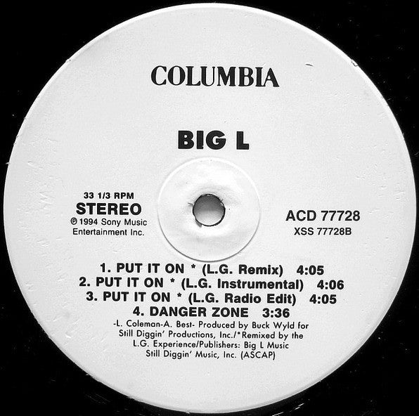 Big L : Put It On (12", Promo)