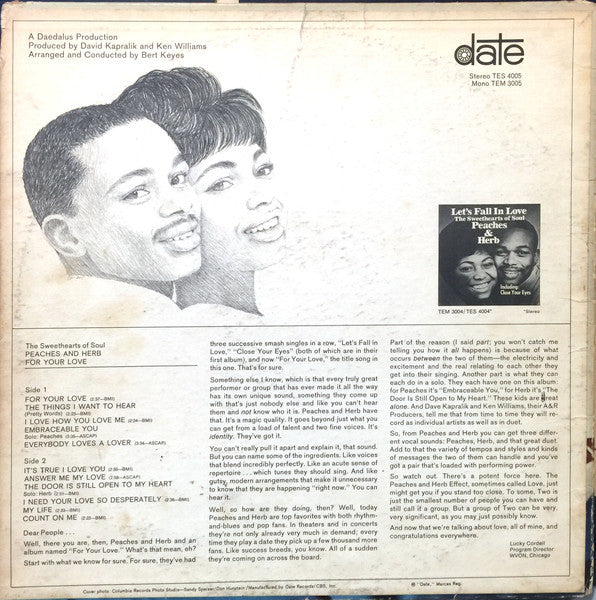 Peaches & Herb : For Your Love (LP, Album)