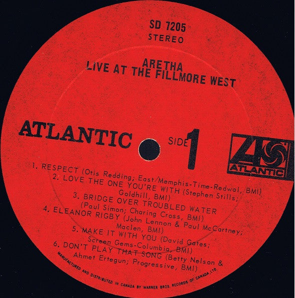 Aretha Franklin : Live At Fillmore West (LP, Album, Gat)