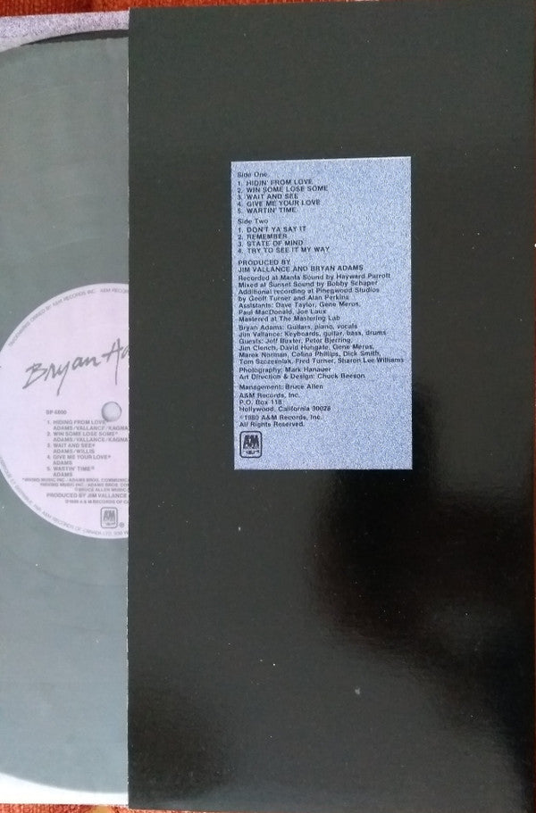 Bryan Adams : Bryan Adams (LP, Album, Gat)