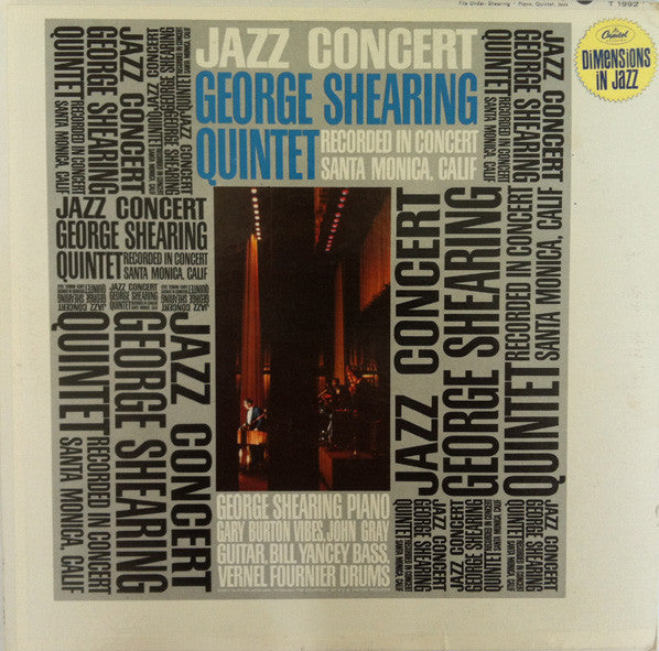 The George Shearing Quintet : Jazz Concert (LP, Album, Mono)