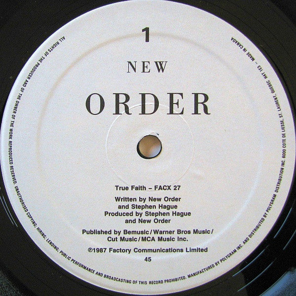New Order : True Faith / 1963 (12")