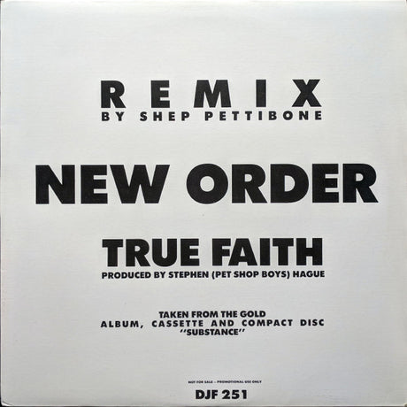 New Order : True Faith (Remix) (12", Promo)