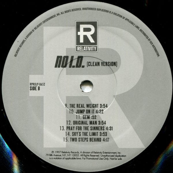 No I.D. : Accept Your Own & Be Yourself (The Black Album) (Clean Version) (LP, Album, Promo)