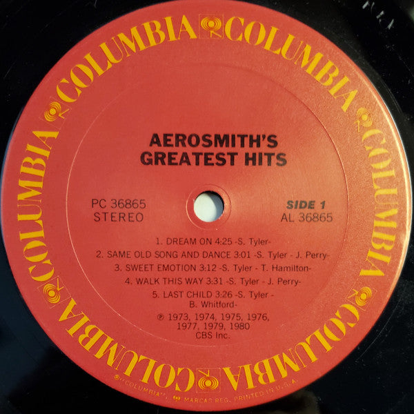 Aerosmith : Aerosmith's Greatest Hits (LP, Comp, RP, Car)