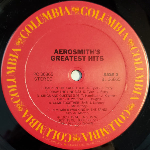 Aerosmith : Aerosmith's Greatest Hits (LP, Comp, RP, Car)