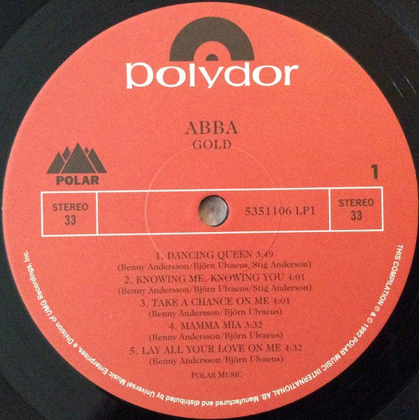 ABBA : Gold (Greatest Hits) (2xLP, Comp, RE, 180)