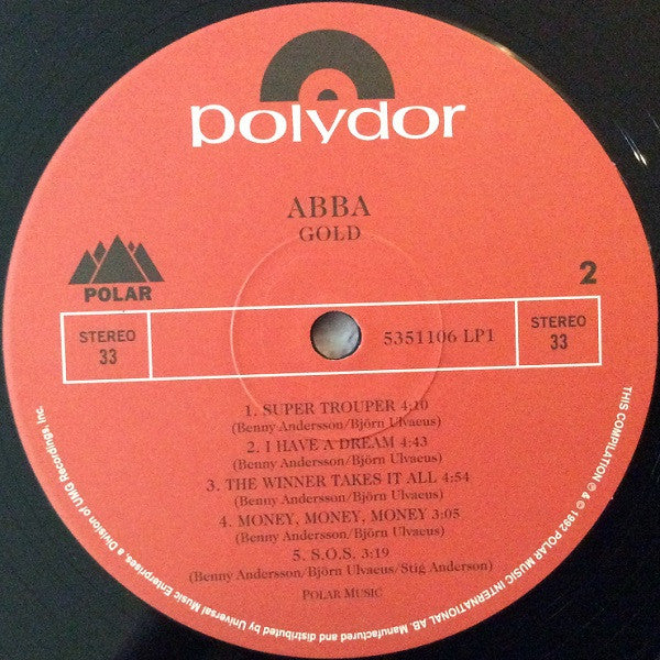ABBA : Gold (Greatest Hits) (2xLP, Comp, RE, 180)