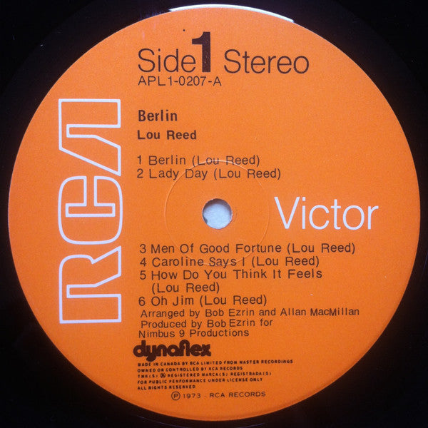 Lou Reed : Berlin (LP, Album, Dyn)