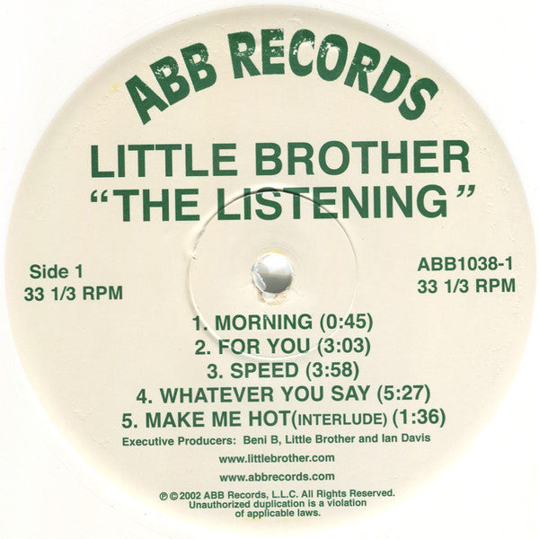 Little Brother (3) : The Listening (2xLP, Album, RE, RP, Whi + 7", Single)