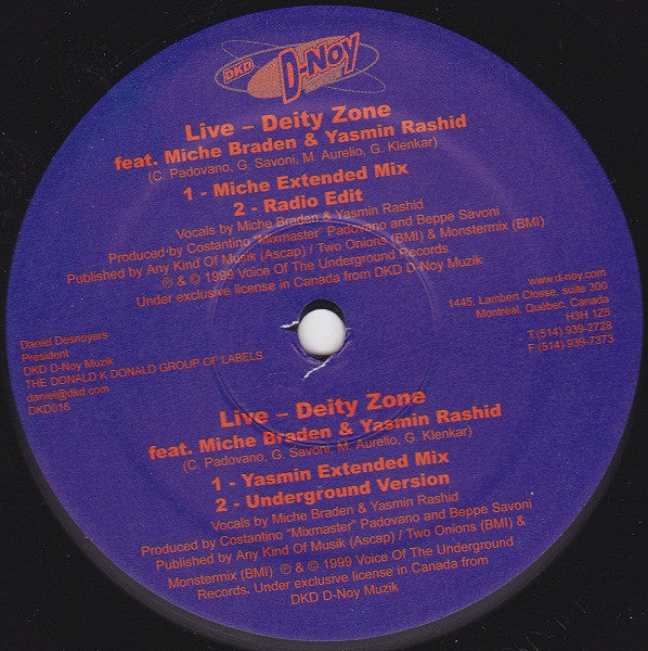 Deity Zone Feat. Miche Braden & Yasmin Rashid : Live (12")