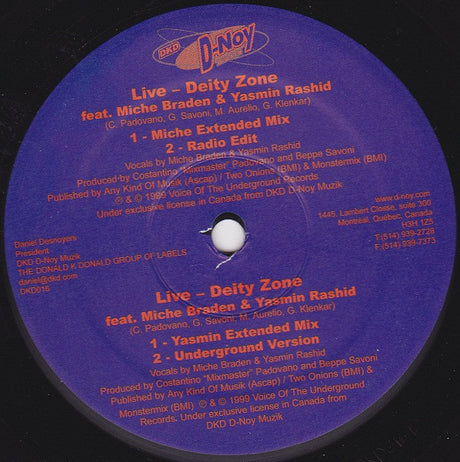 Deity Zone Feat. Miche Braden & Yasmin Rashid : Live (12")